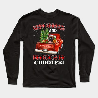 Warm Snuggles And Boxer Cuddles Ugly Christmas Sweater Long Sleeve T-Shirt